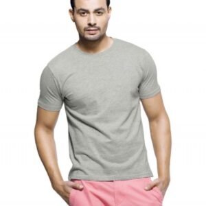 Sixer Knittings Gray Cotton Round Neck Half T-shirt