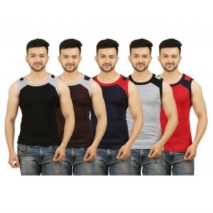 Sixer Multi Sleeveless Vests Pack of 5